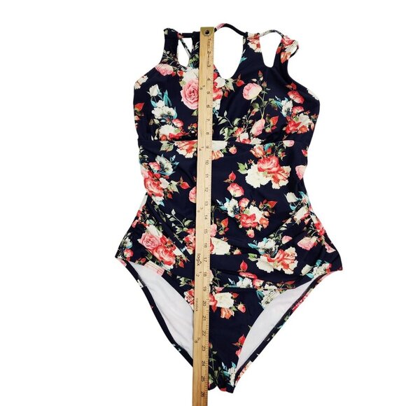 Cupshe Womens Floral Print One-Piece Swimsuit With Strappy Back Design SIZE M - Picture 8 of 12
